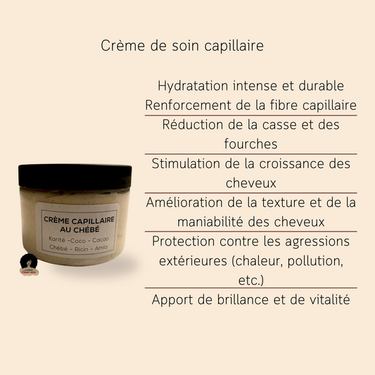 Crème de soin capillaire au Chébé 200ml