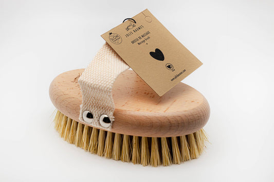 Brosse de massage à sec en bois - Végan