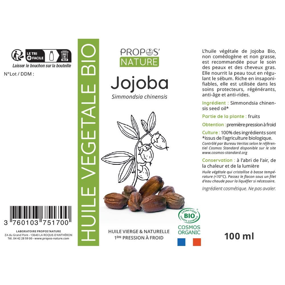 Huile Vegetale Jojoba Bio 100ml,