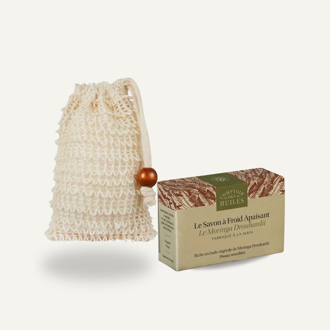 Duo sac à savon & Savon Apaisant - Le Moringa Drouhardii BIO 70g