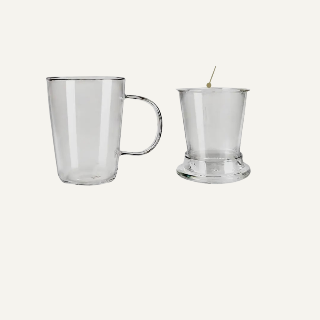 Verre à thé Creano tout en un, avec passoire et couvercle en verre, 450 ml