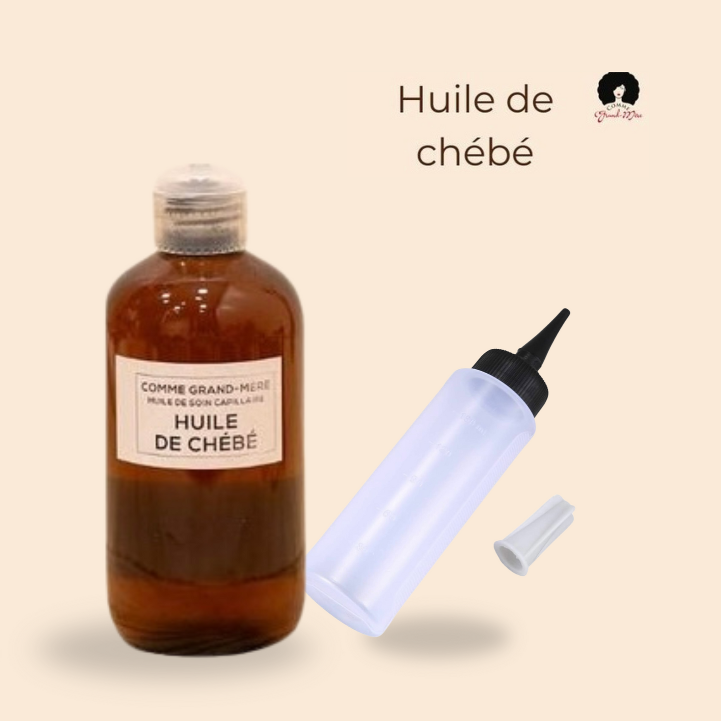 Huile Traditionnelle de Chébé 200ml et bouteille d'application