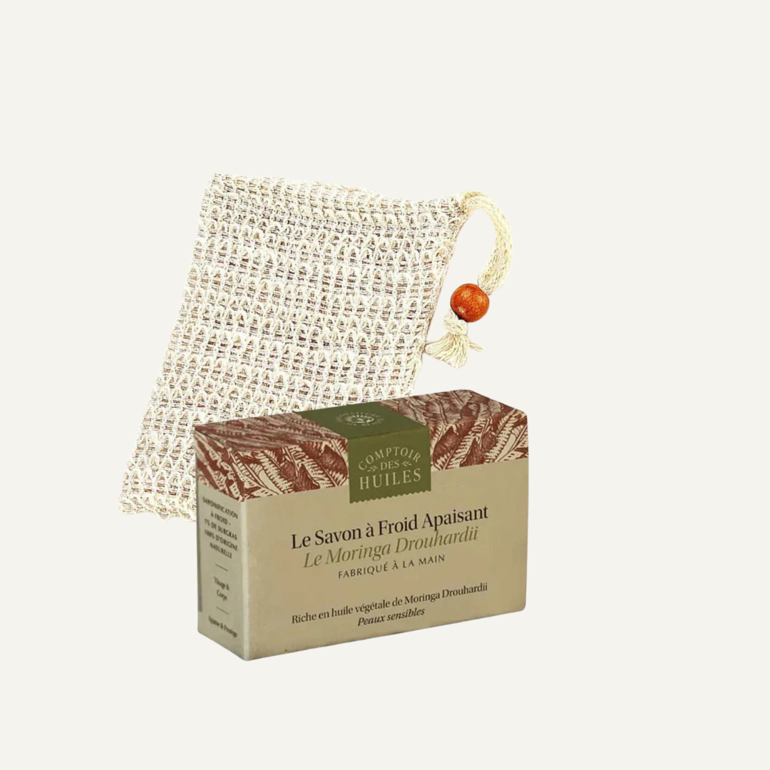 Duo sac à savon & Savon Apaisant - Le Moringa Drouhardii BIO 70g