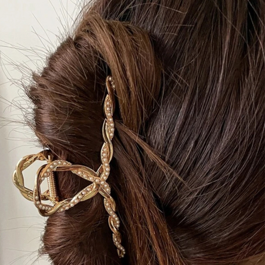 Pince cheveux dorée – Édition bijou