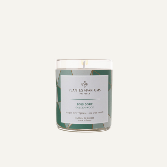 Bougie végétale parfumée - Bois doré - 180 g avec Capot