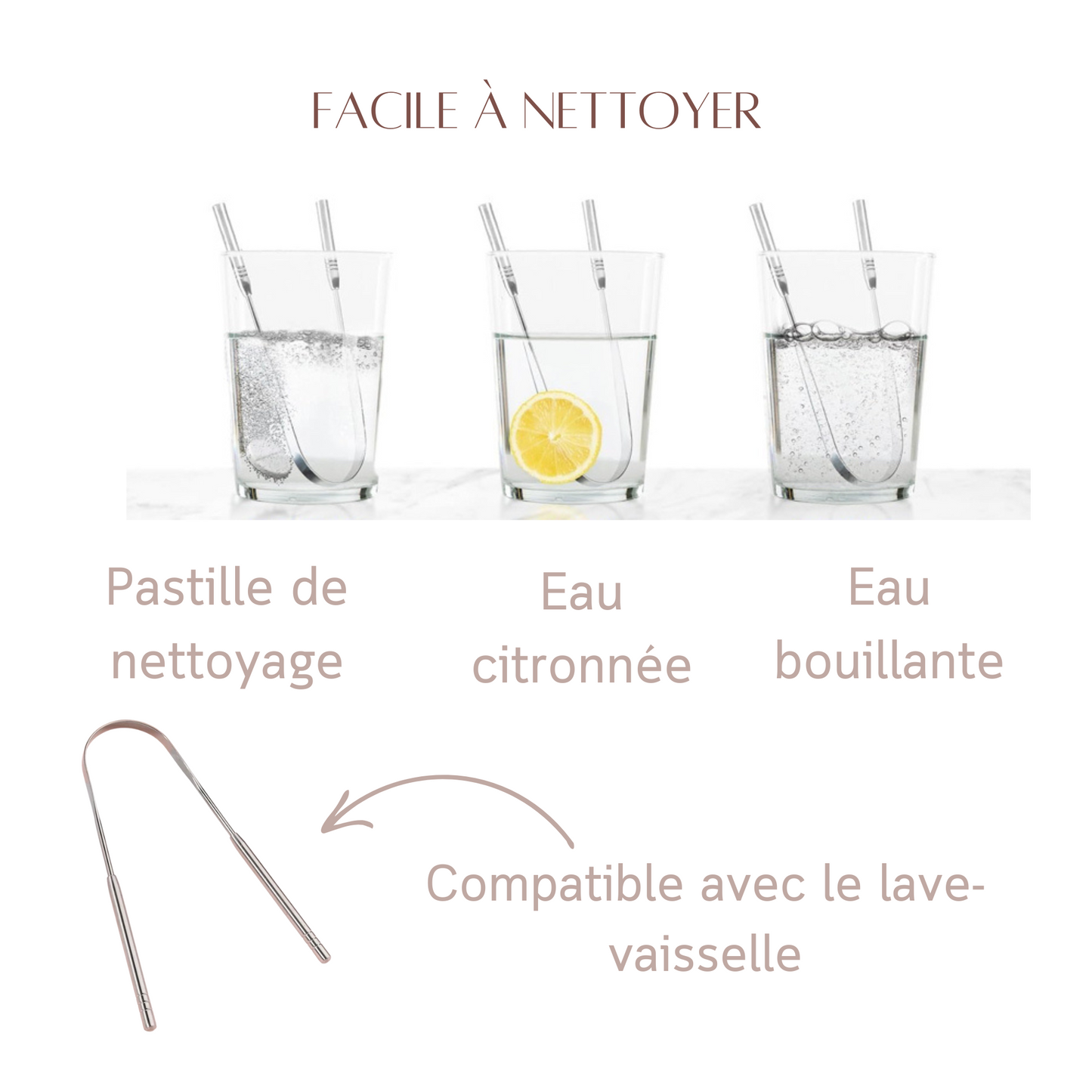 Gratte-Langue Compact en Acier Inoxydable - Lounessence