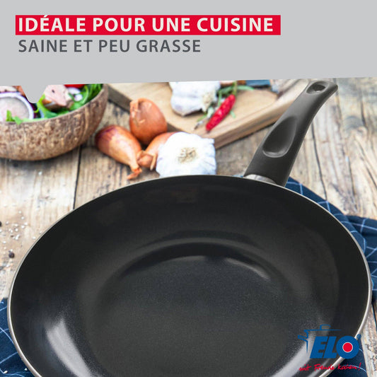 Set de 3 Poêles de cuisson avec revêtement céramique sans PFAS, 24 cm, 28 cm et 32 cm Elo Prima Cucina