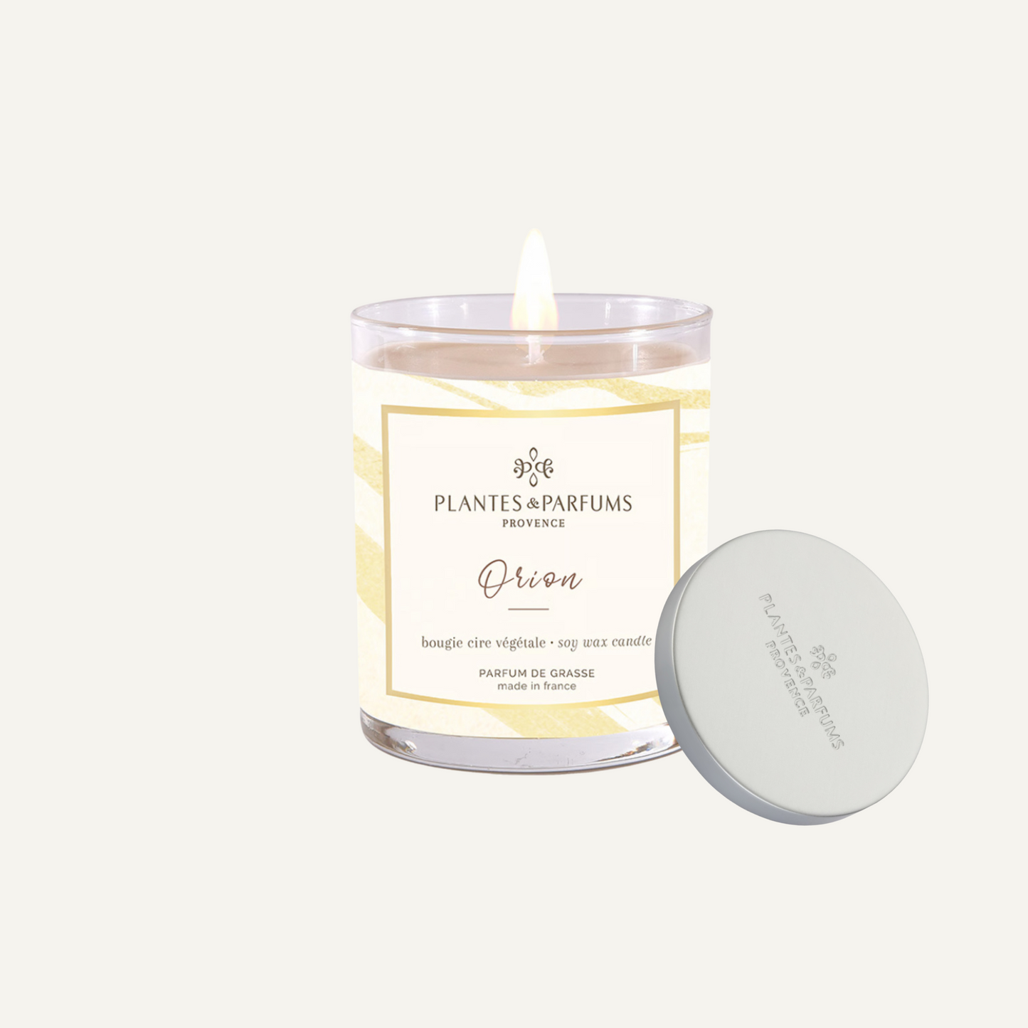 Bougie végétale parfumée - Orion - 180 g avec Capot pour bougie 180 g