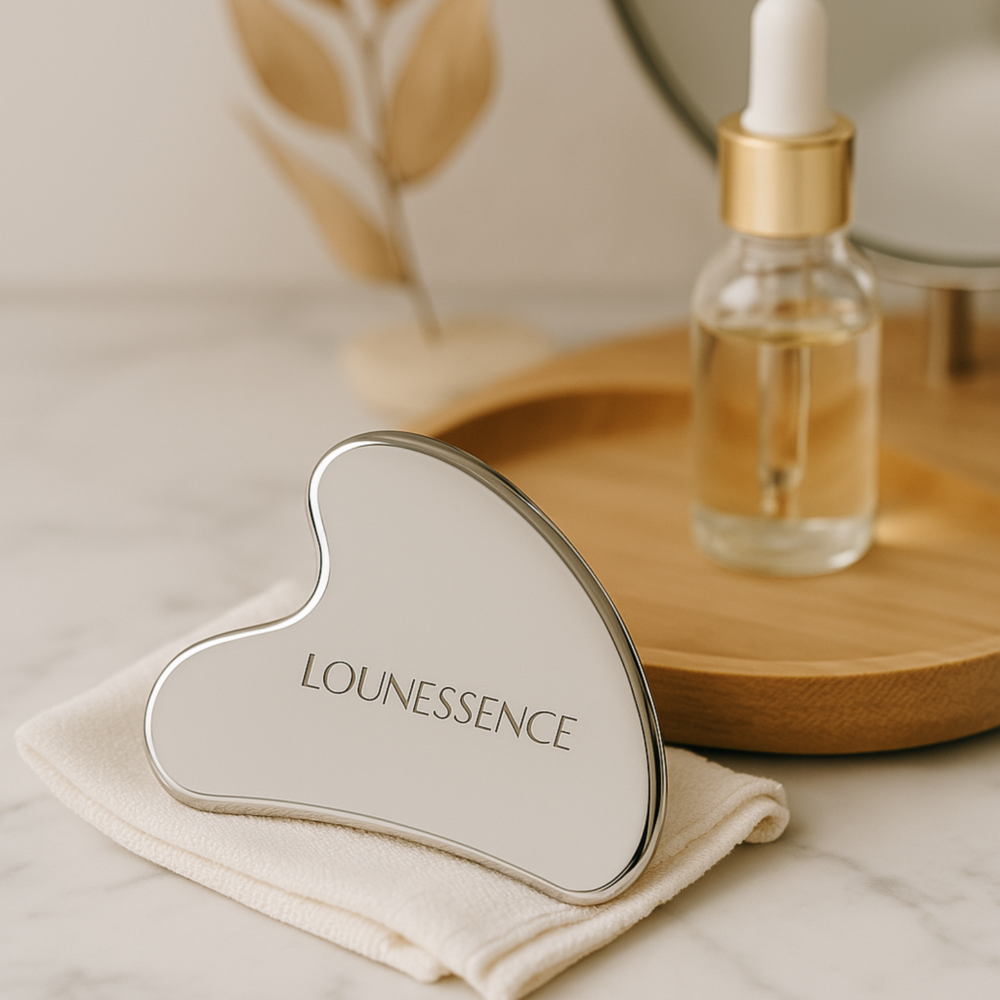 Gua Sha en Acier Inoxydable - visage et cou
