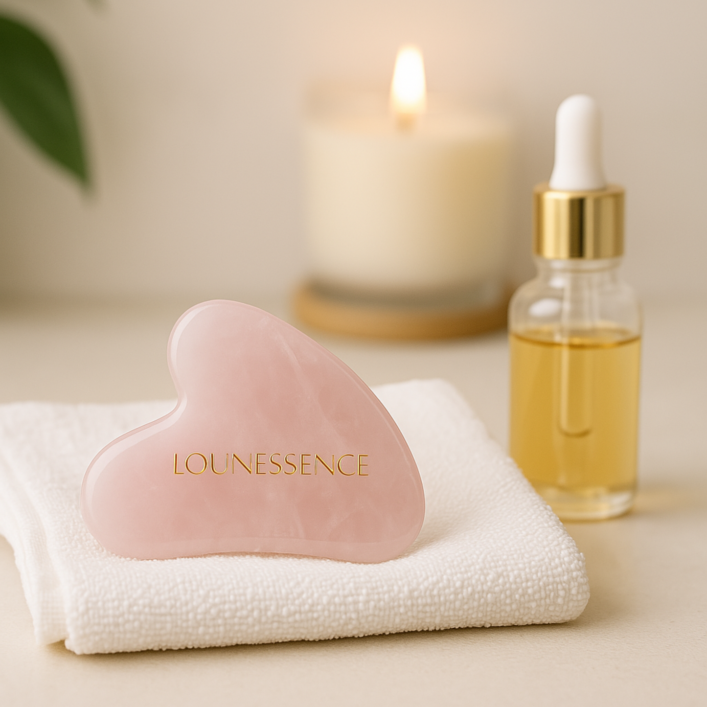 Gua Sha en Quartz Rose - Visage Et Cou