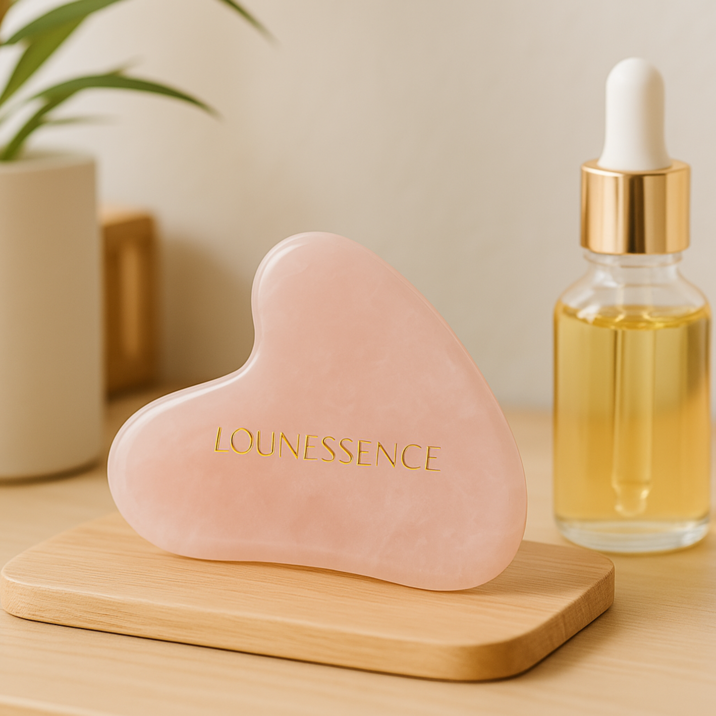 Gua Sha en Quartz Rose - Visage Et Cou