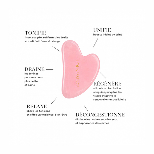 Gua Sha en Quartz Rose - Visage Et Cou