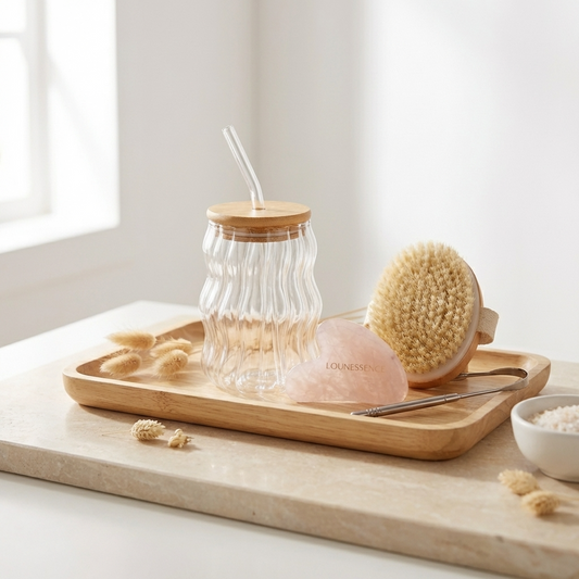 Coffret Bien-être (gratte-langue, brosse corps & Gua Sha + e-book & verre offerts)