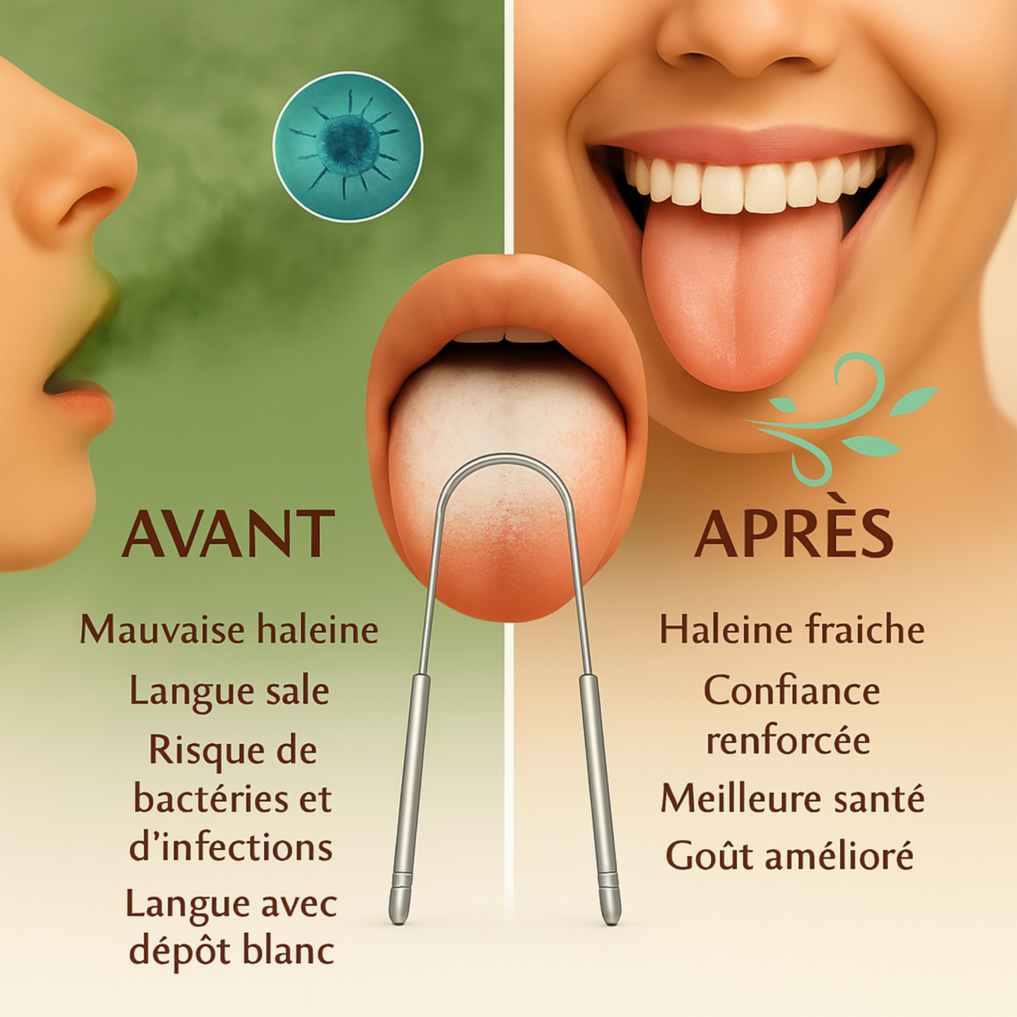 Gratte-Langue Compact en Acier Inoxydable - Lounessence