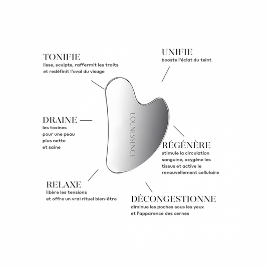 Gua Sha en Acier Inoxydable - visage et cou