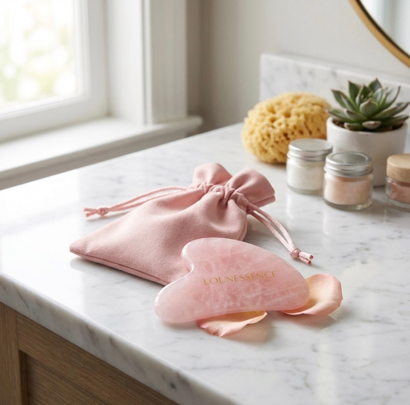 Gua Sha en Quartz Rose - Visage Et Cou