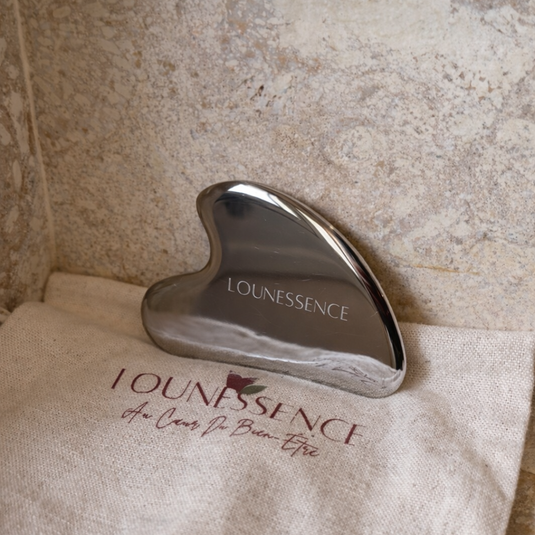 Gua Sha en Acier Inoxydable - visage et cou