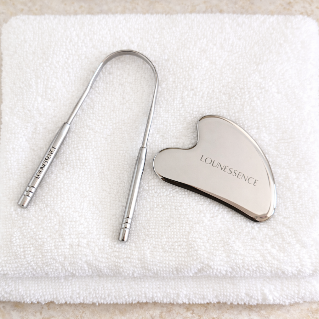 Gua Sha en Acier Inoxydable - visage et cou